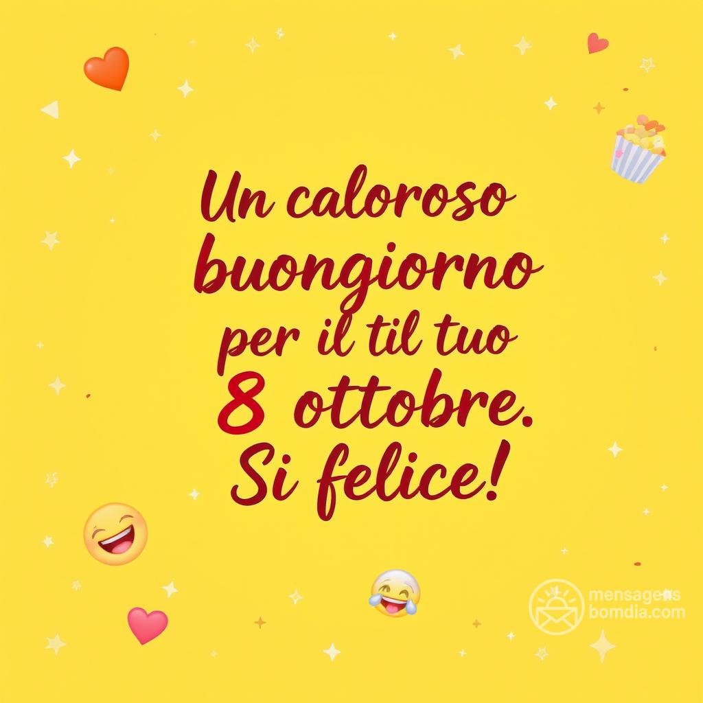 Un caloroso buongiorno per il tuo  8 ottobre . Sii felice!