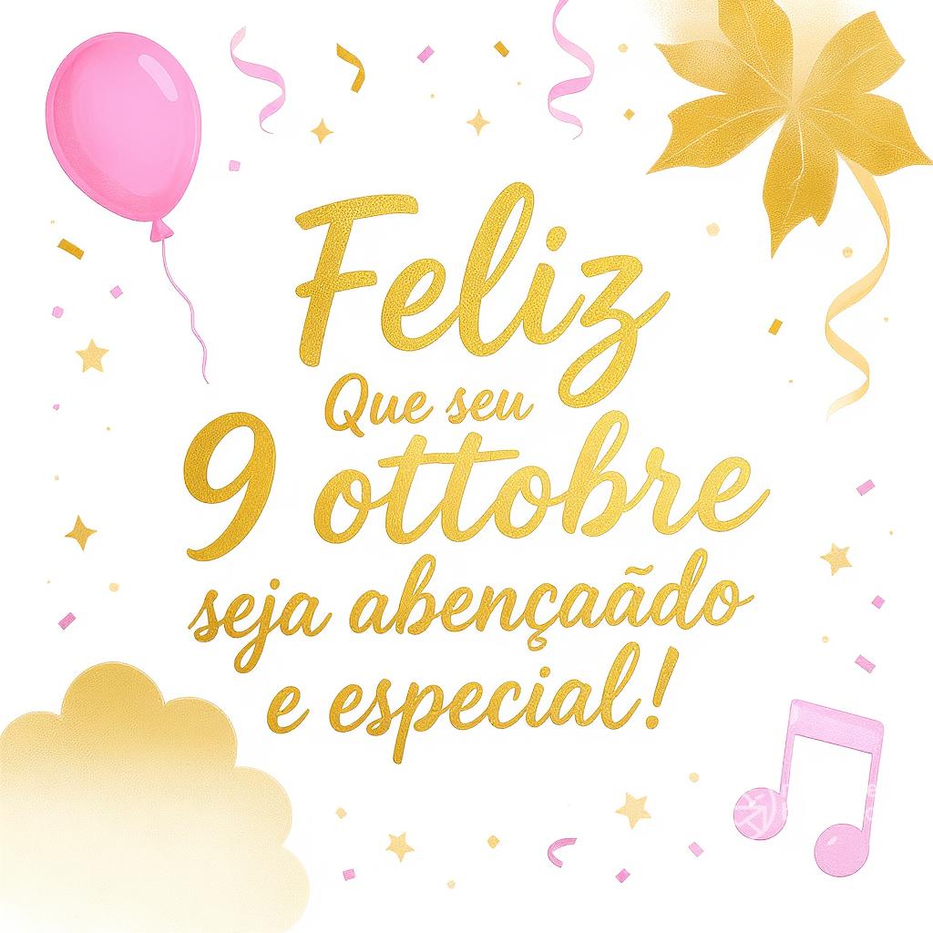 Feliz ! Que seu 9 ottobre seja abençoado e especial!