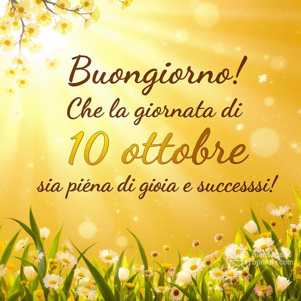 Buongiorno! Che la giornata di  10 ottobre  sia piena di gioia e successi!