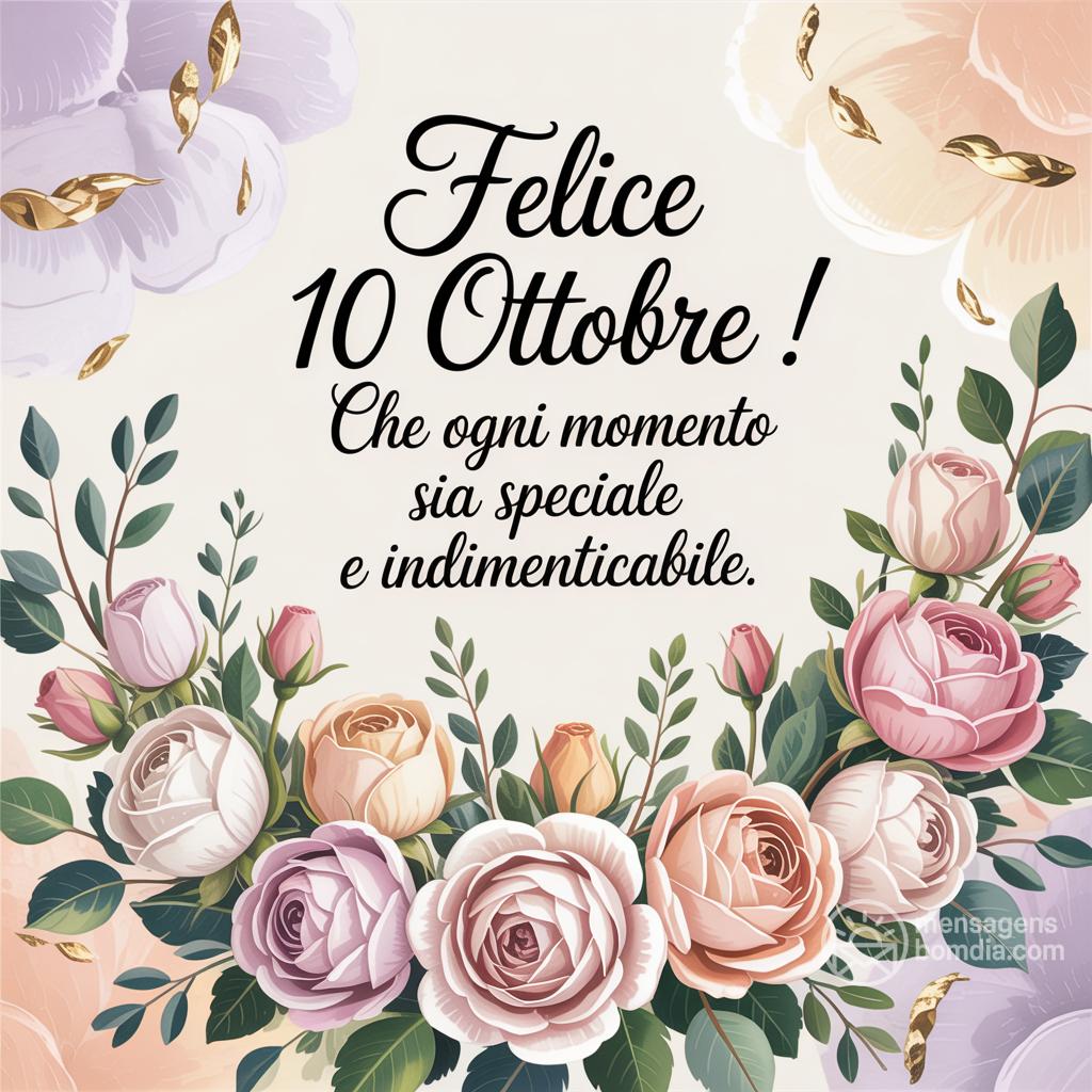 Felice  10 ottobre ! Che ogni momento sia speciale e indimenticabile.