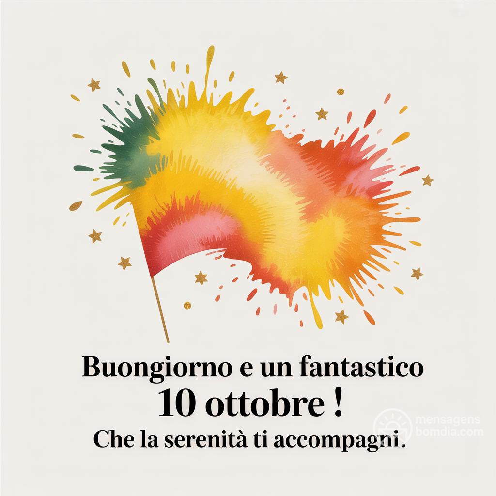 Buongiorno e un fantastico  10 ottobre ! Che la serenità ti accompagni.