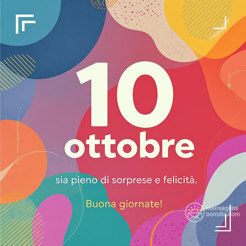 Che il  10 ottobre  sia pieno di sorprese e felicità. Buona giornata!