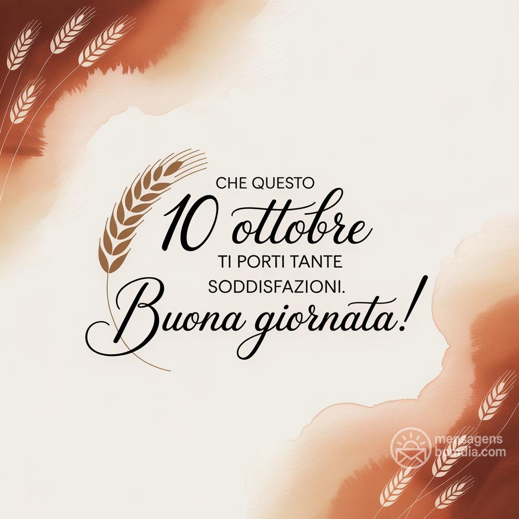 Che questo  10 ottobre  ti porti tante soddisfazioni. Buona giornata!