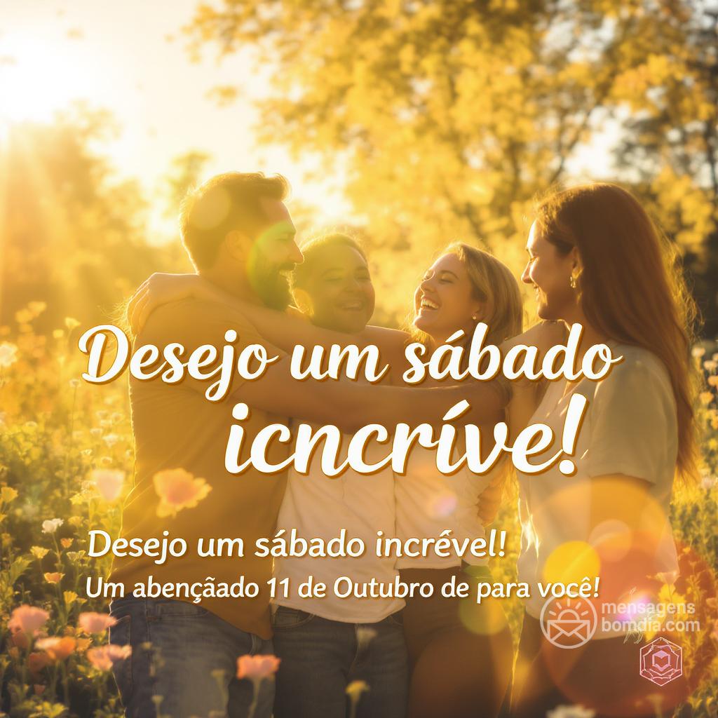 Desejo um sábado incrível! Um abençoado 11 de Outubro de  para você!