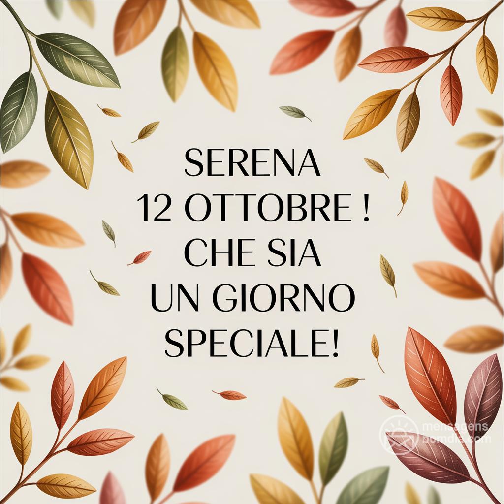Serena  12 Ottobre ! Che sia un giorno speciale!