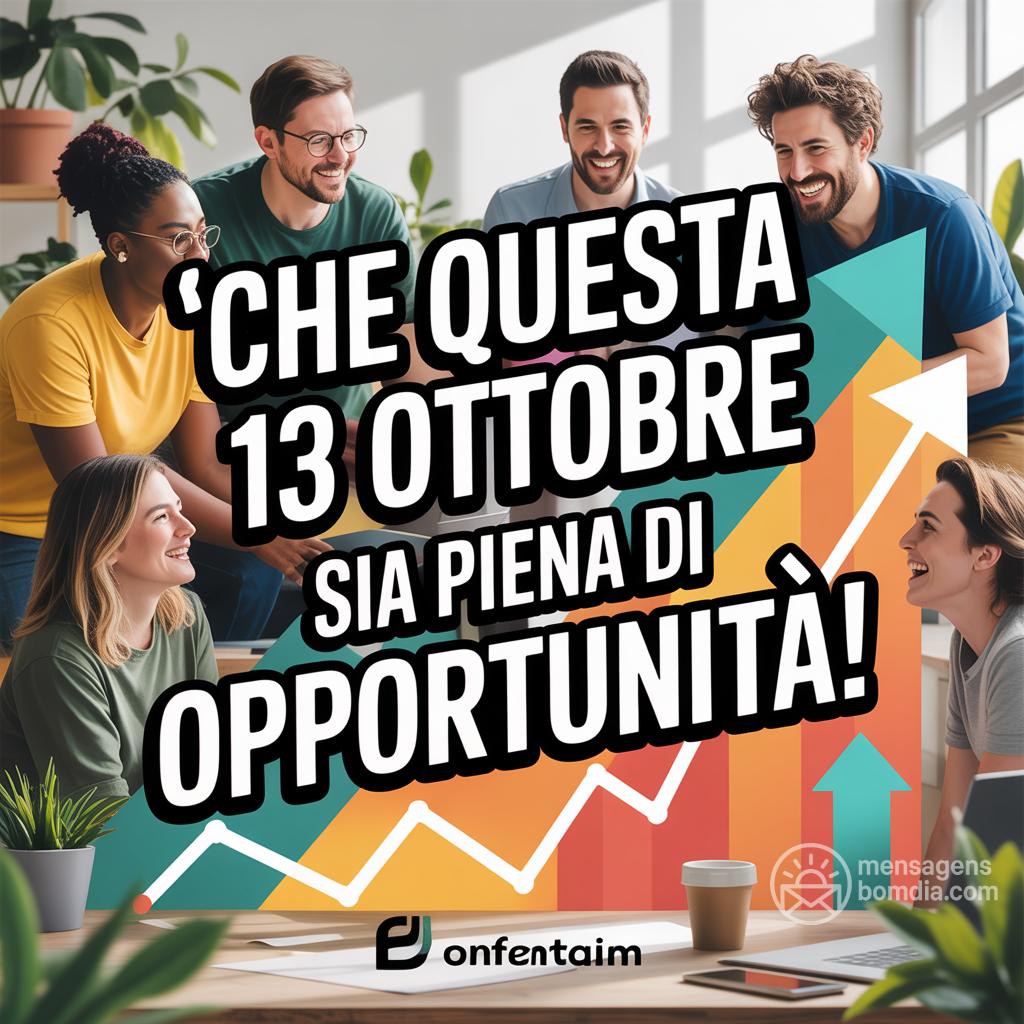 Che questa  13 ottobre  sia piena di opportunità!