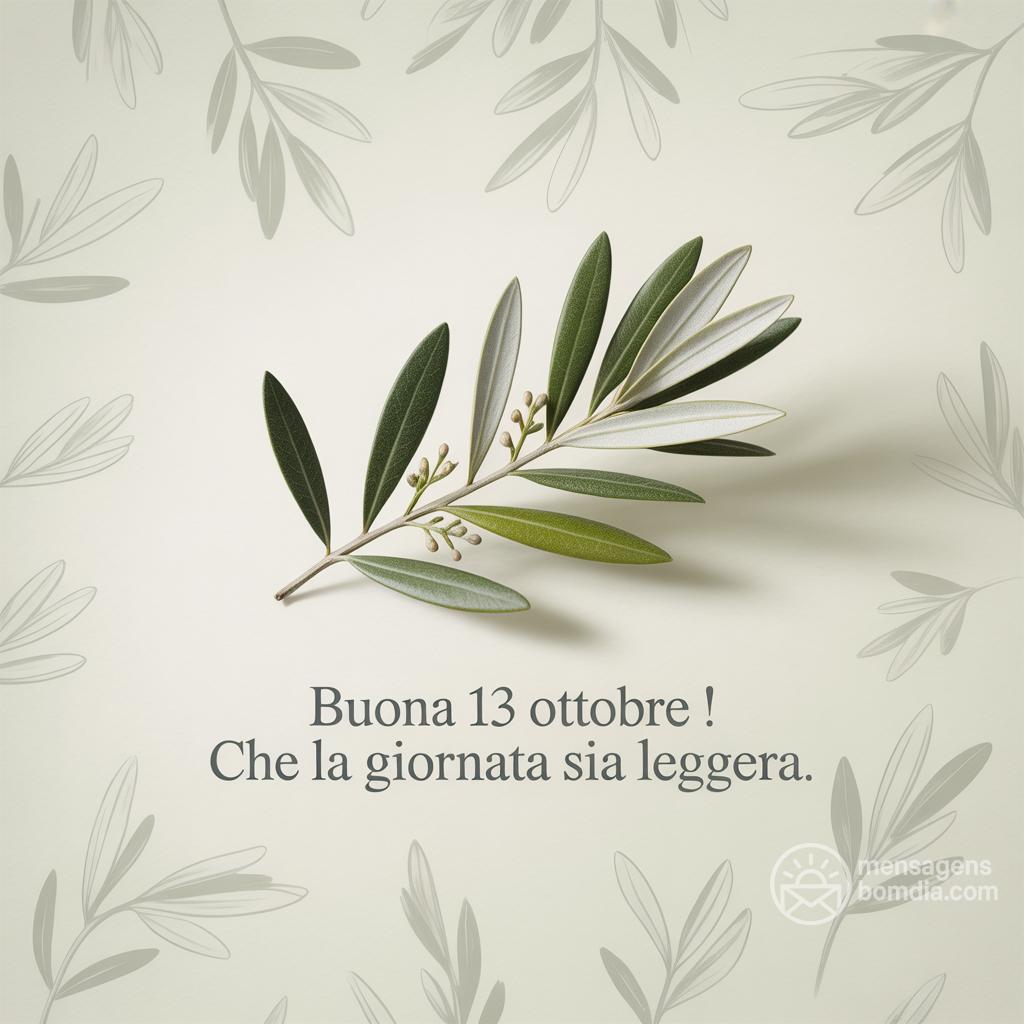 Buona  13 ottobre ! Che la giornata sia leggera.