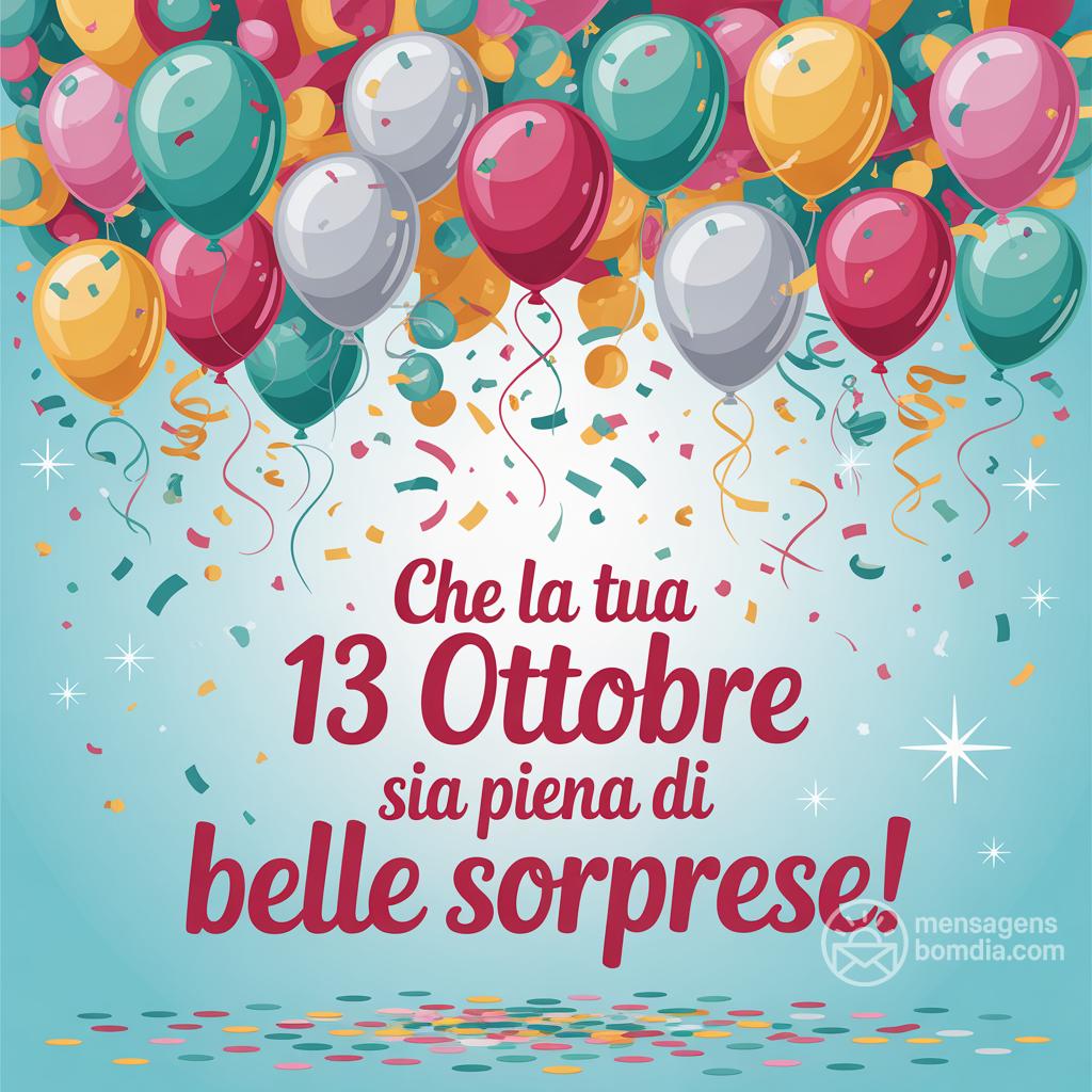 Che la tua  13 ottobre  sia piena di belle sorprese!