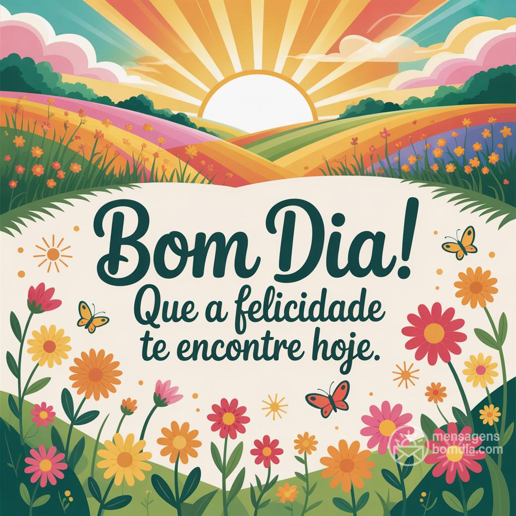Bom dia! Que a felicidade te encontre hoje.