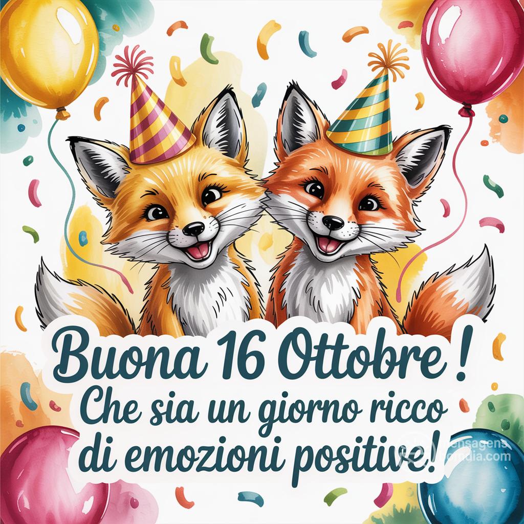 Buona  16 ottobre ! Che sia un giorno ricco di emozioni positive!