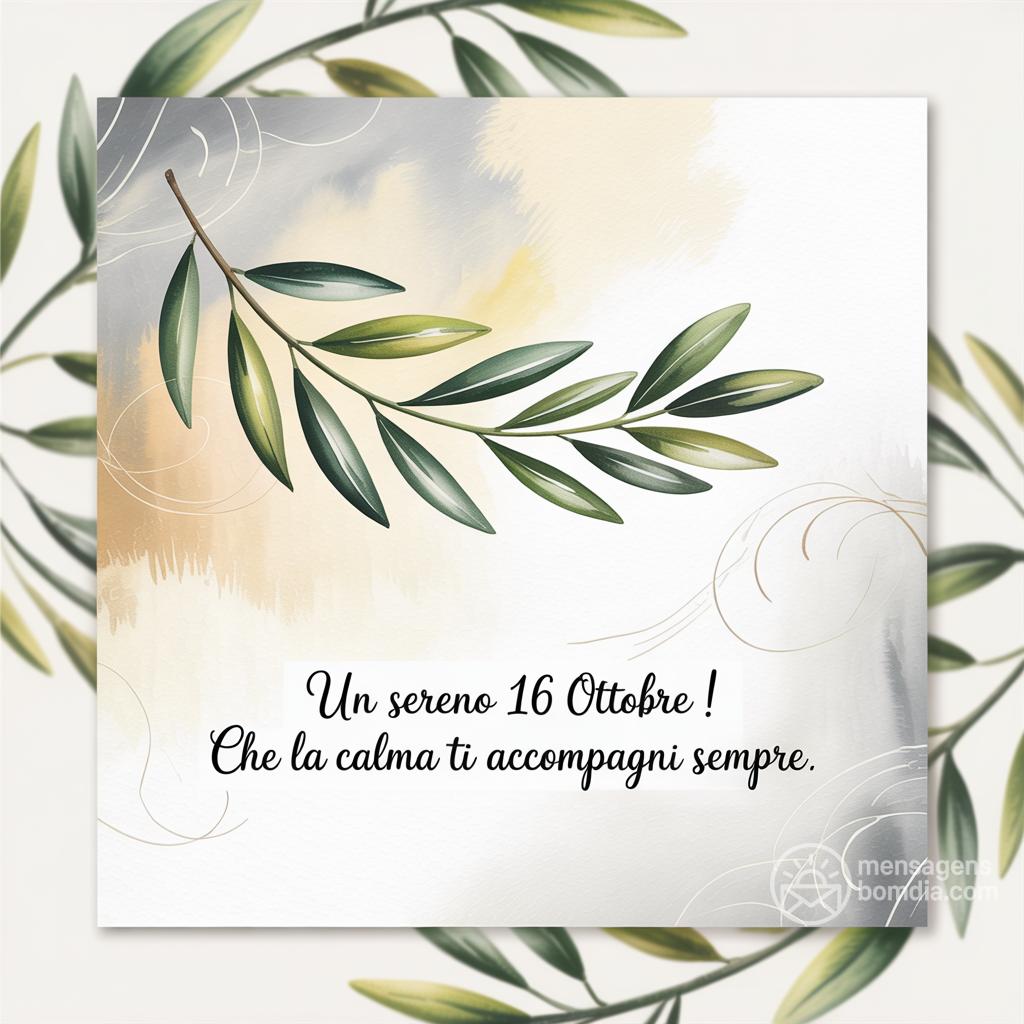 Un sereno  16 ottobre ! Che la calma ti accompagni sempre.