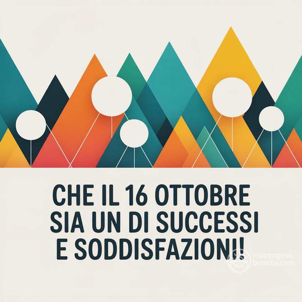 Che il 16 ottobre  sia un  di successi e soddisfazioni!