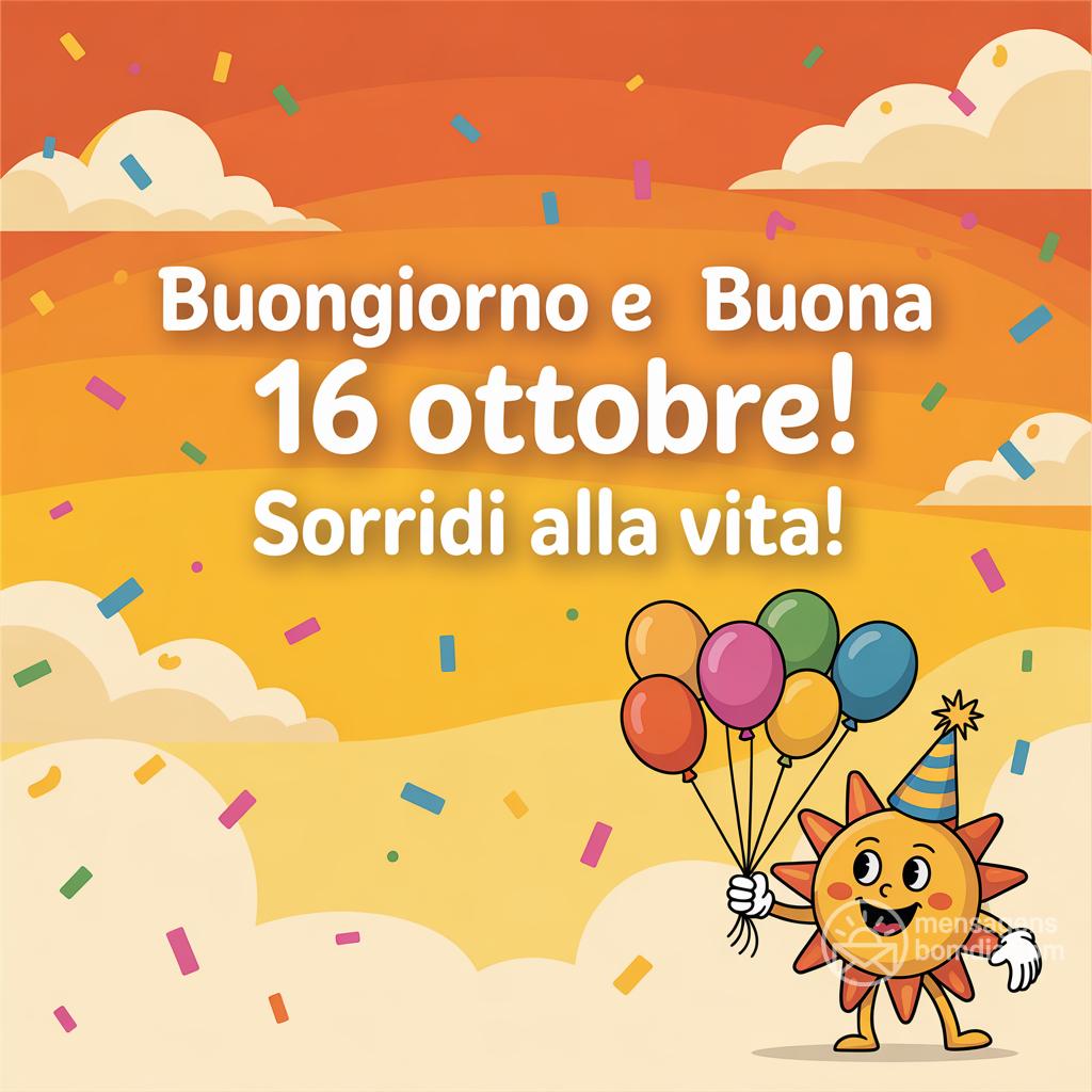 Buongiorno e buona  16 ottobre ! Sorridi alla vita!
