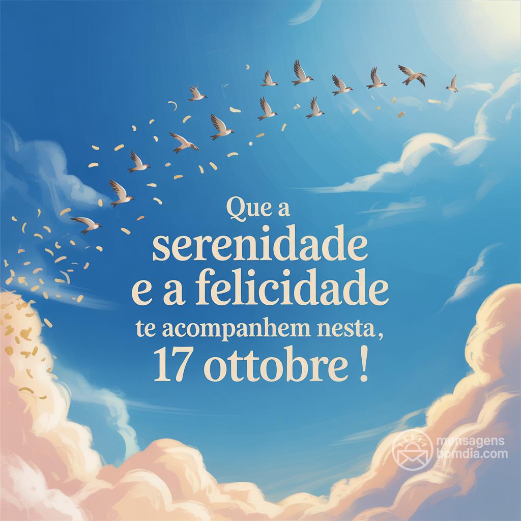 Que a serenidade e a felicidade te acompanhem nesta , 17 ottobre !