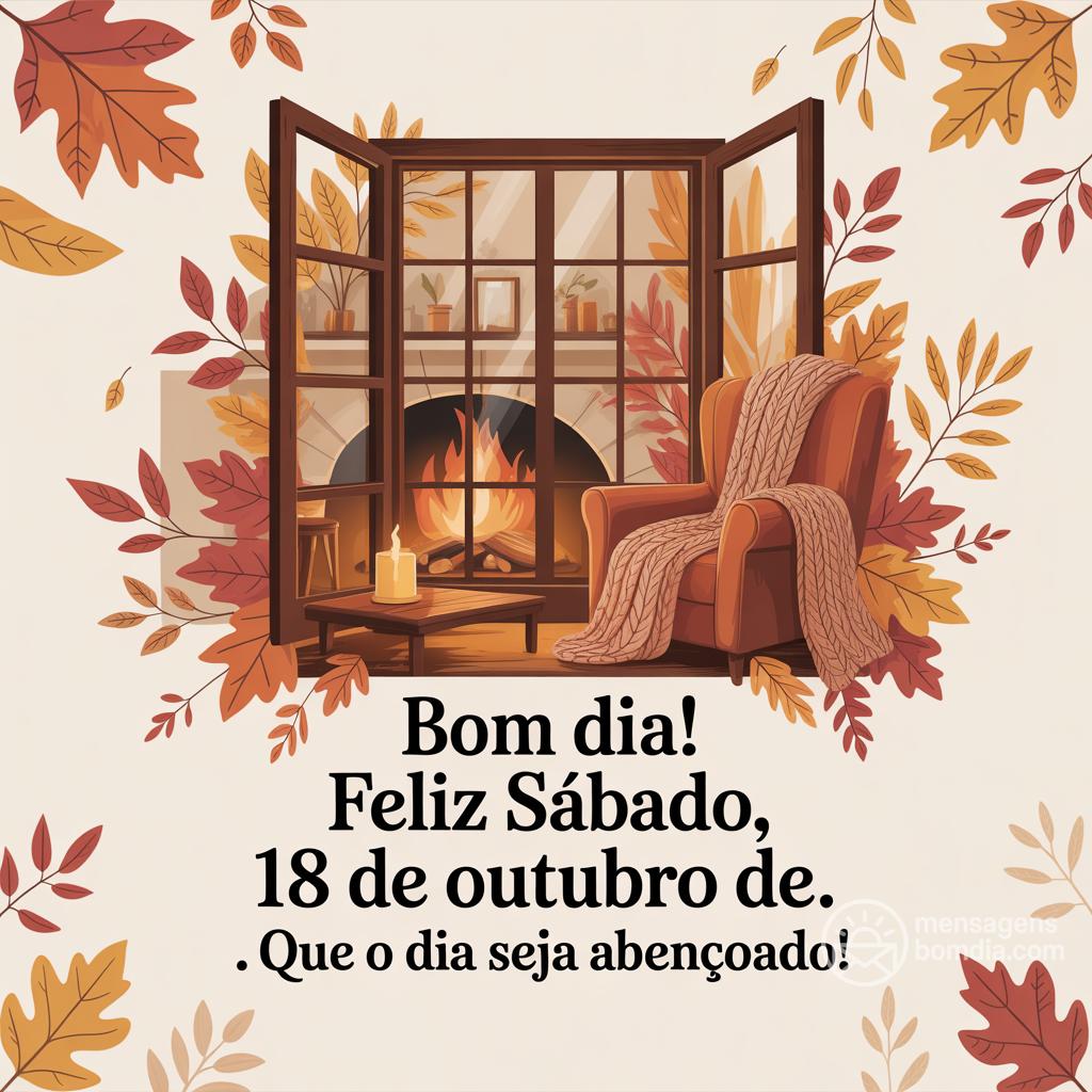 Bom dia! Feliz sábado, 18 de outubro de . Que o dia seja abençoado!