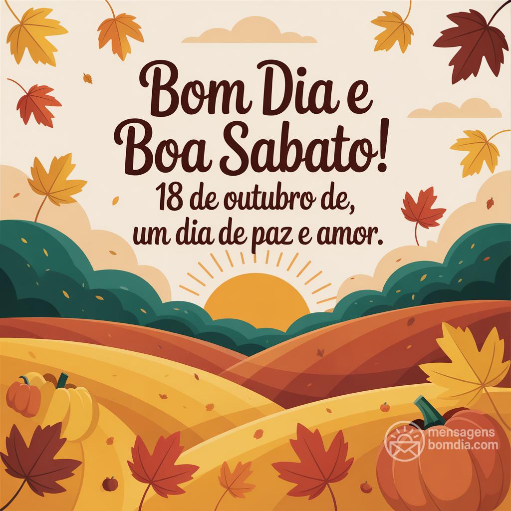 Bom dia e boa ! 18 de outubro de , um dia de paz e amor.