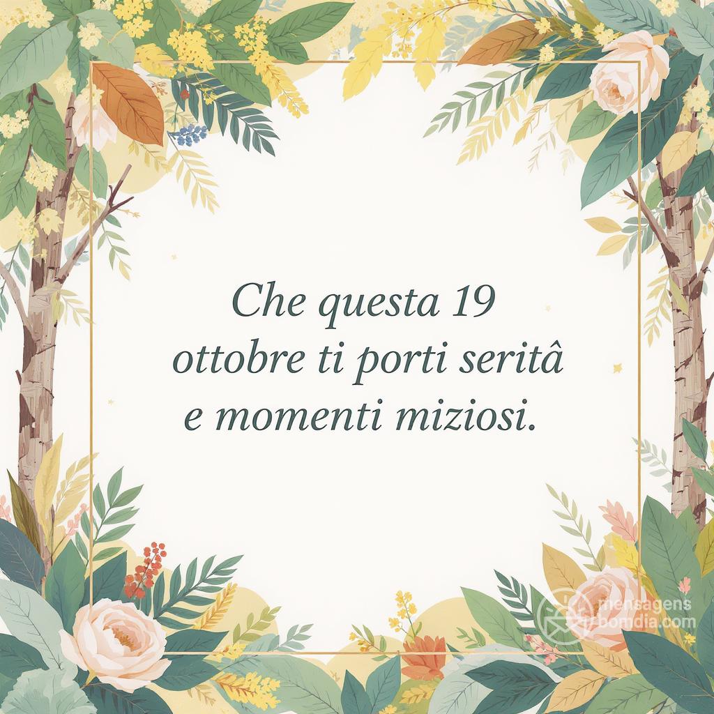 Che questa  19 ottobre  ti porti serenità e momenti preziosi.