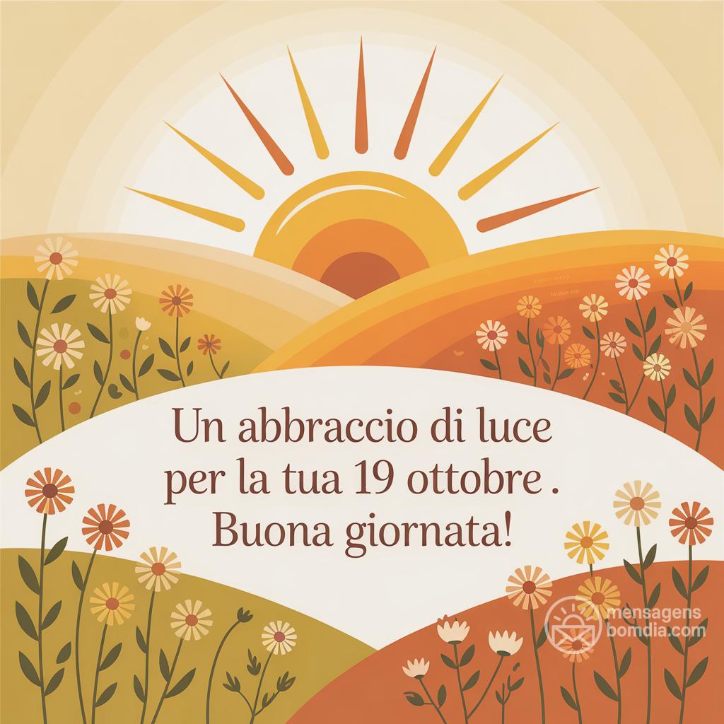 Un abbraccio di luce per la tua  19 ottobre . Buona giornata!