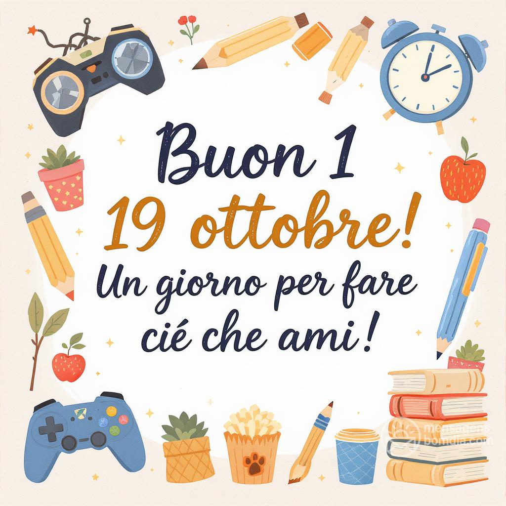 Buona  19 ottobre ! Un giorno per fare ciò che ami!