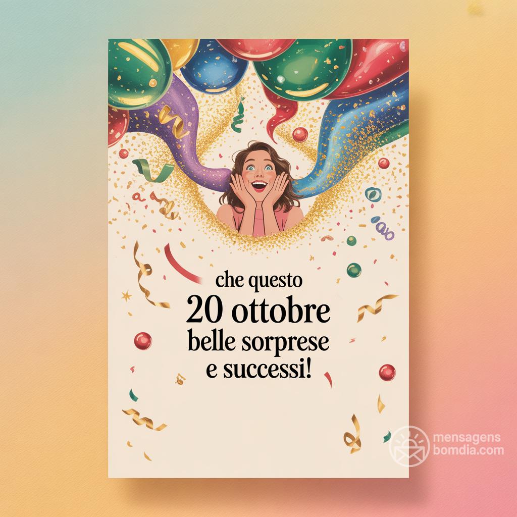Che questo  20 ottobre  ti riservi belle sorprese e successi!