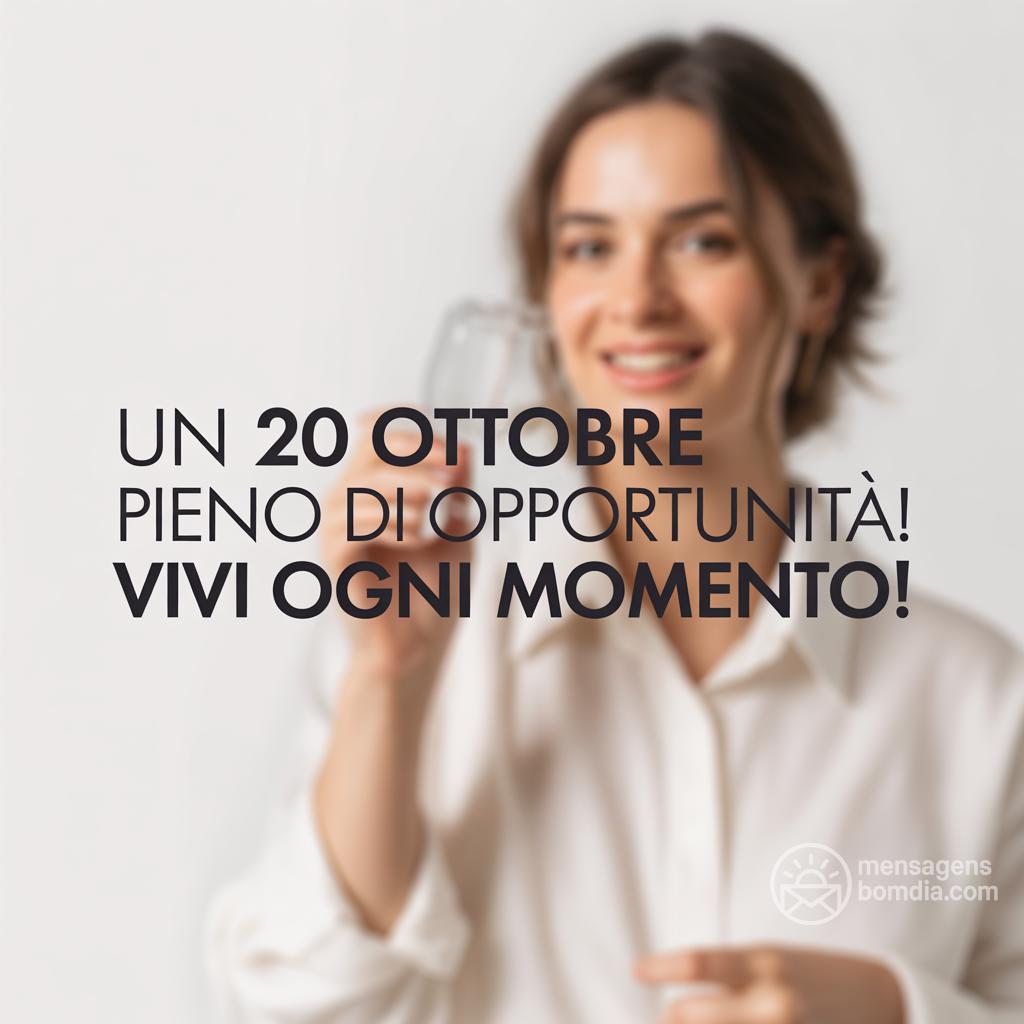 Un  20 ottobre  pieno di opportunità! Vivi ogni momento!
