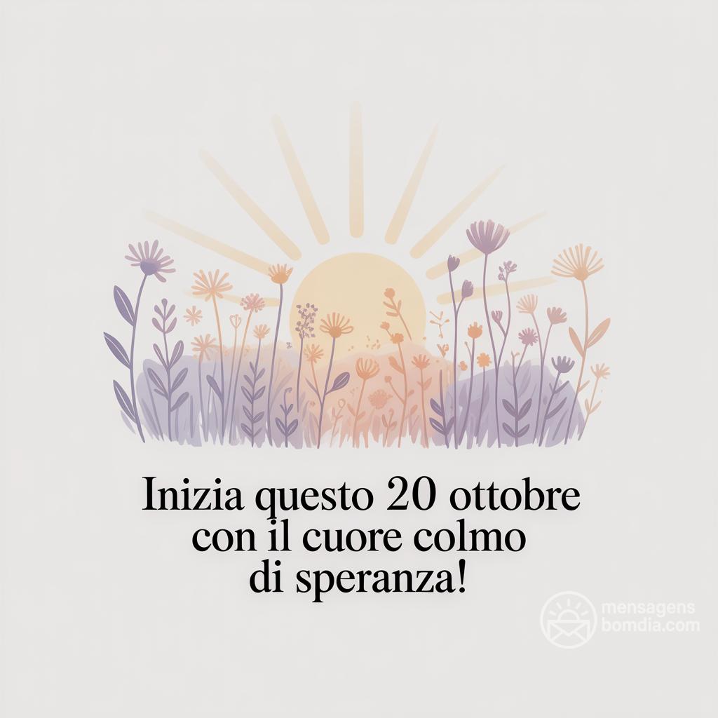 Inizia questo  20 ottobre  con il cuore colmo di speranza!