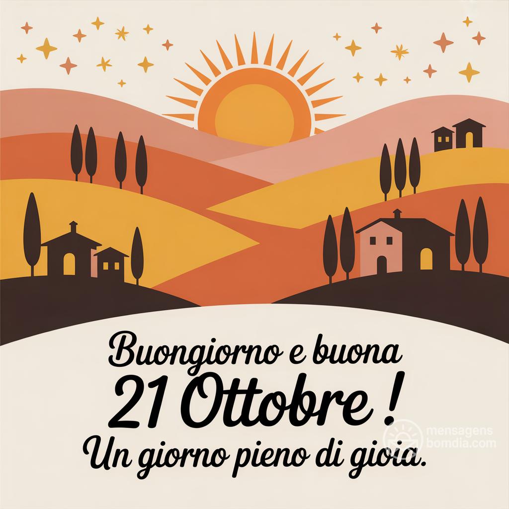 Buongiorno e buona  21 ottobre ! Un giorno pieno di gioia.