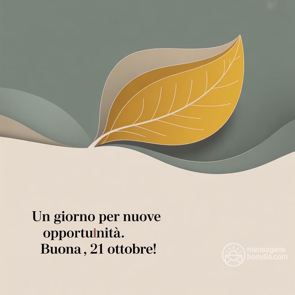 Un giorno per nuove opportunità. Buona , 21 ottobre !