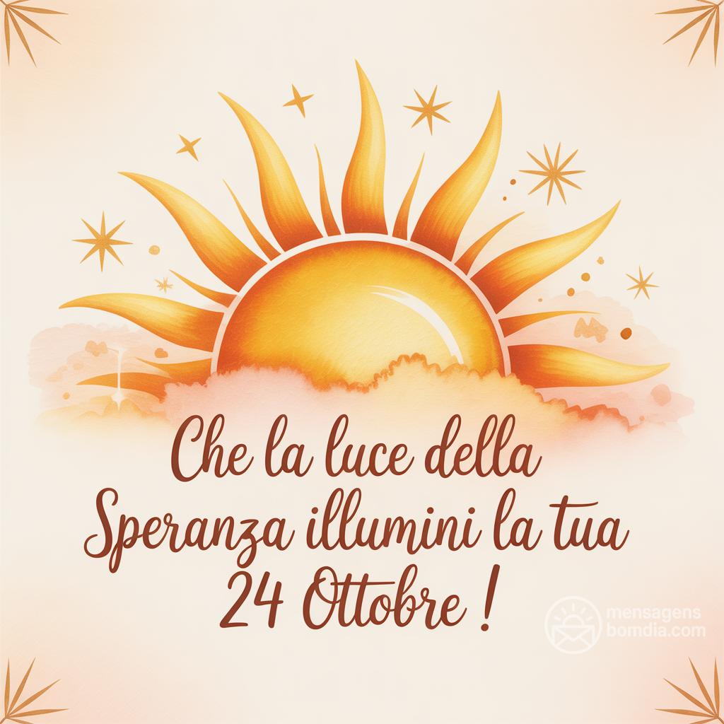 Che la luce della speranza illumini la tua  24 ottobre !