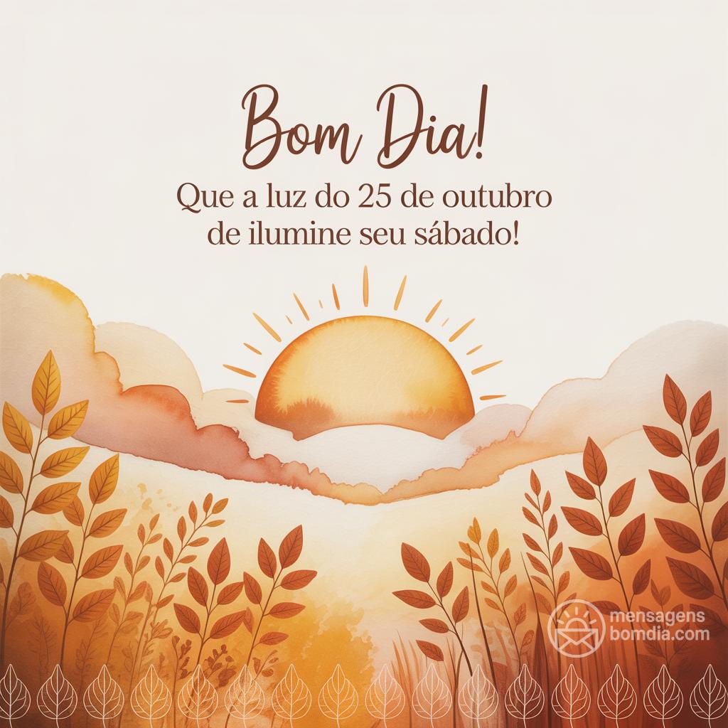 Bom dia! Que a luz do 25 de outubro de  ilumine seu sábado!