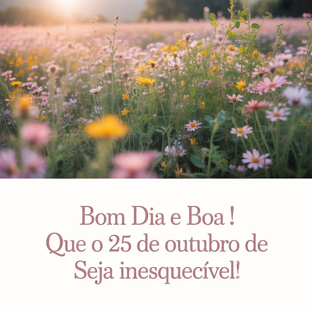 Bom dia e boa ! Que o 25 de outubro de  seja inesquecível!