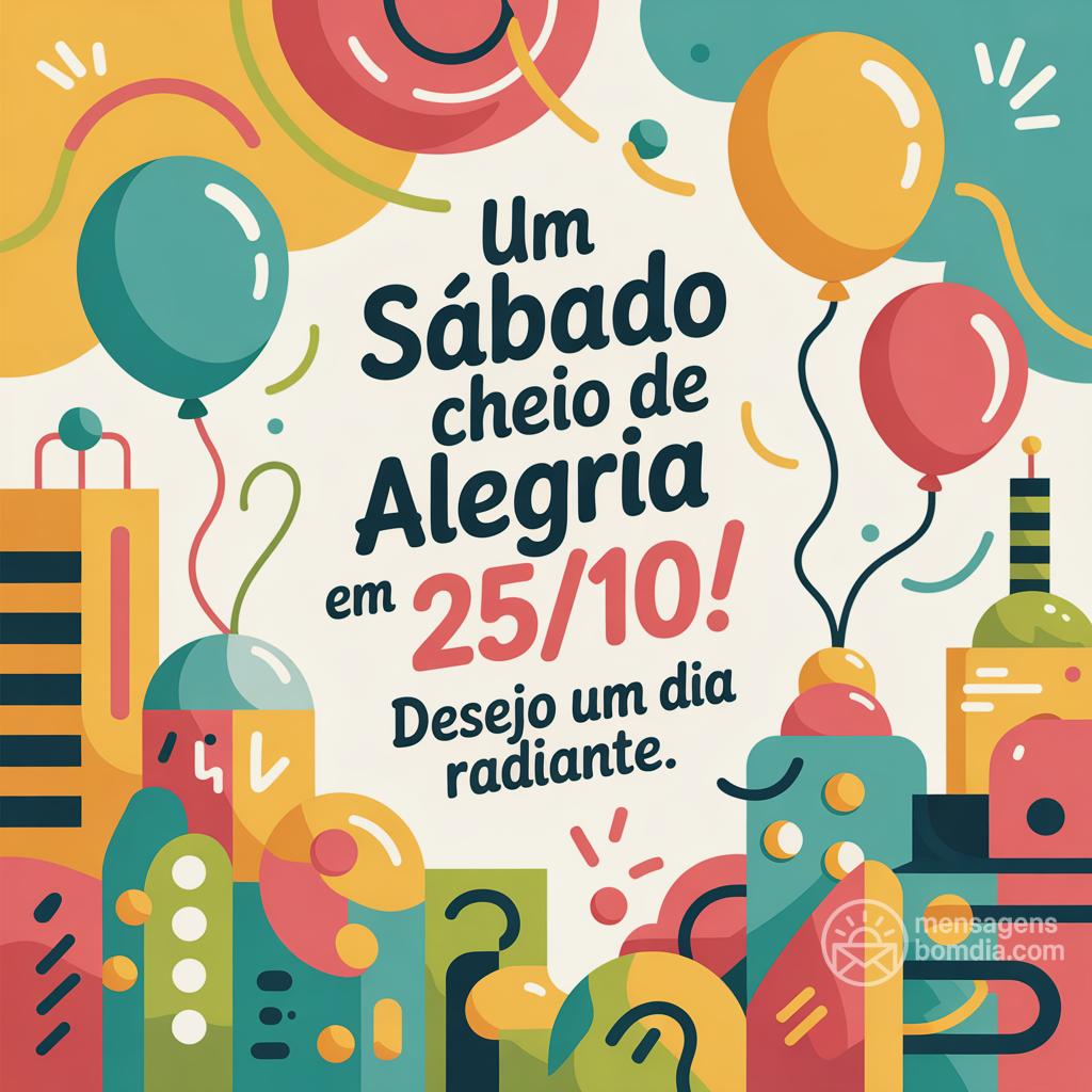 Um sábado cheio de alegria em 25/10/! Desejo um dia radiante.