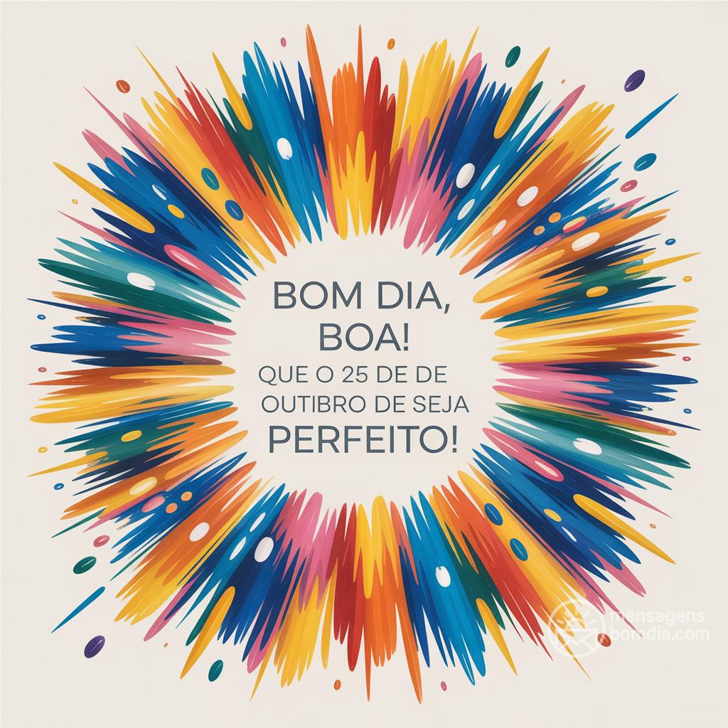 Bom dia, boa ! Que o 25 de outubro de  seja perfeito!