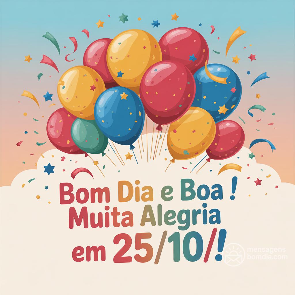 Bom dia e boa ! Muita alegria em 25/10/!
