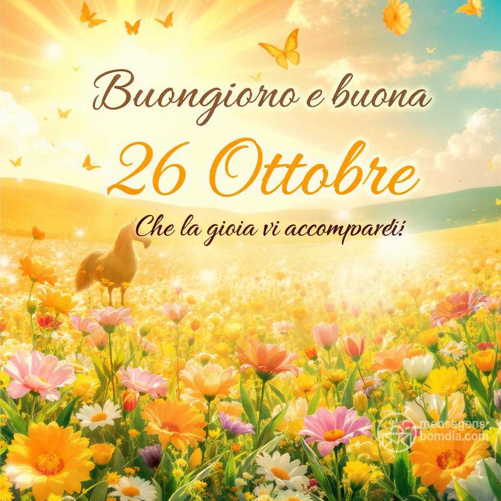 Buongiorno e buona  26 Ottobre ! Che la gioia vi accompagni.