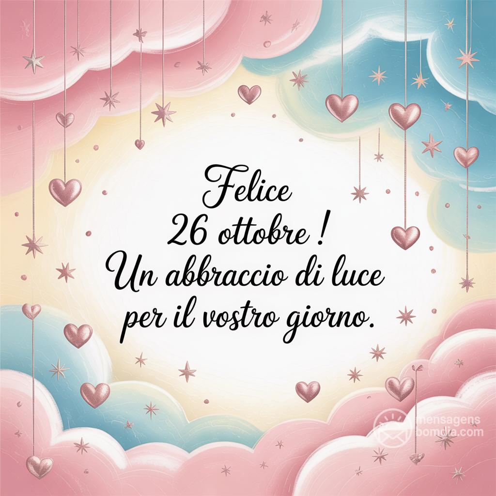 Felice  26 Ottobre ! Un abbraccio di luce per il vostro giorno.