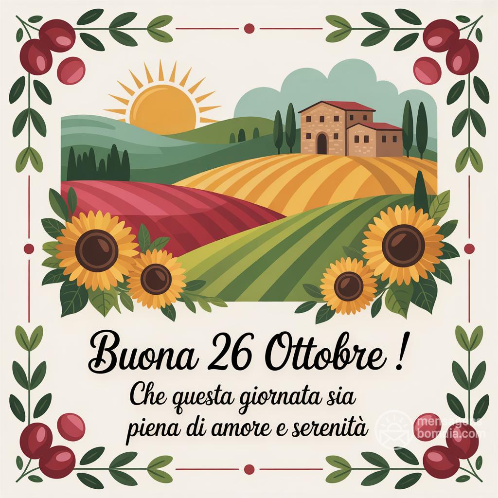 Buona  26 Ottobre ! Che questa giornata sia piena di amore e serenità.