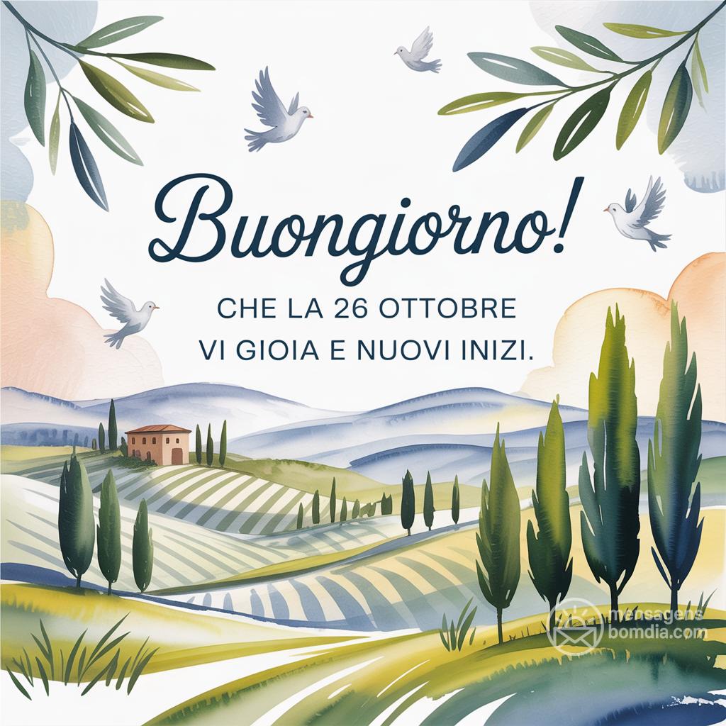 Buongiorno! Che la  26 Ottobre  vi porti gioia e nuovi inizi.