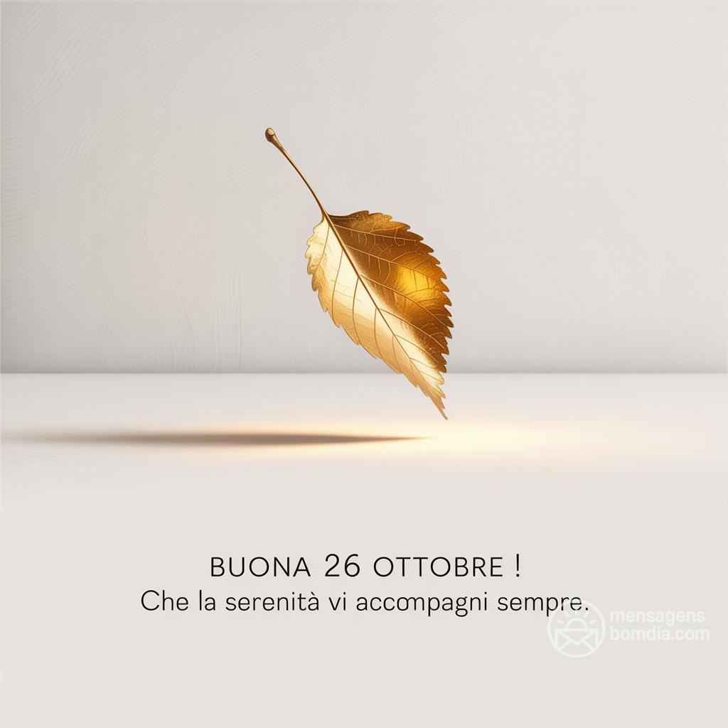 Buona  26 Ottobre ! Che la serenità vi accompagni sempre.