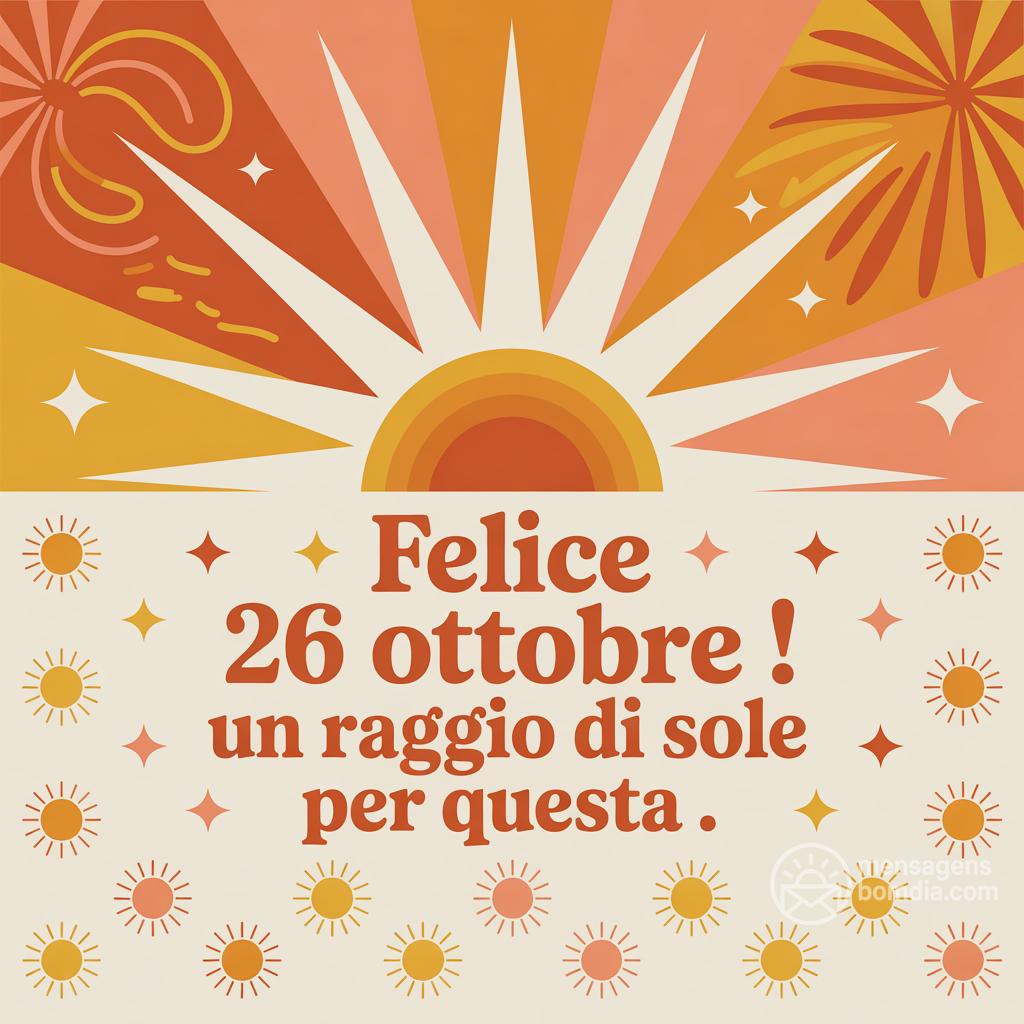 Felice 26 Ottobre ! Un raggio di sole per questa .
