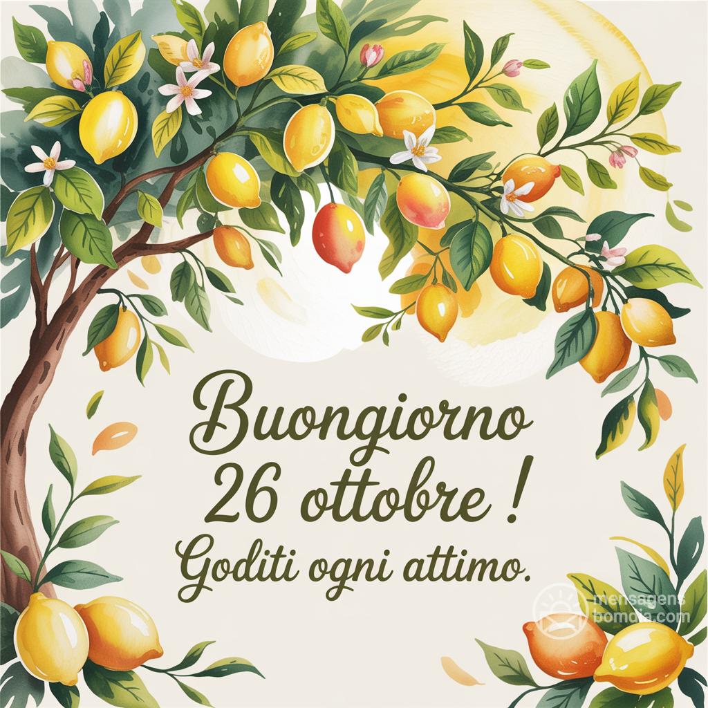 Buongiorno  26 Ottobre ! Goditi ogni attimo.
