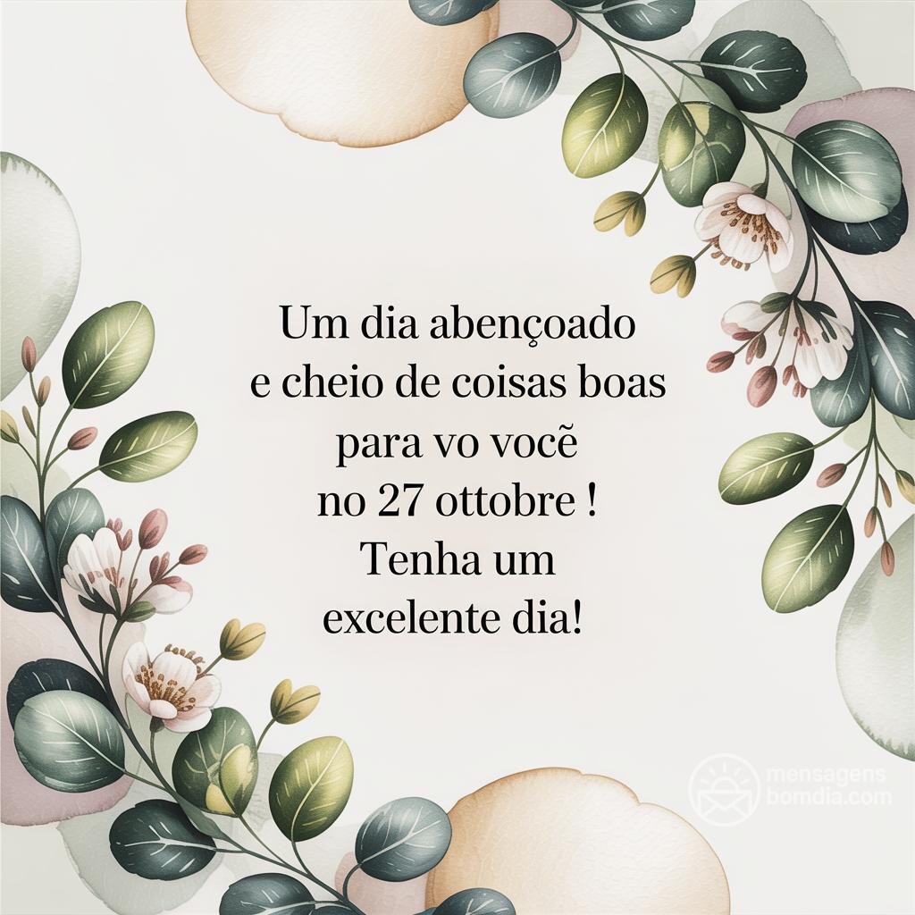 Um dia abençoado e cheio de coisas boas para você no  27 ottobre ! Tenha um excelente dia!