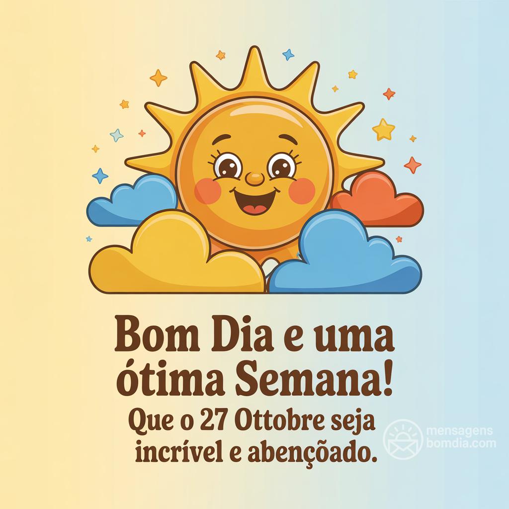 Bom dia e uma ótima semana! Que o  27 ottobre  seja incrível e abençoado.