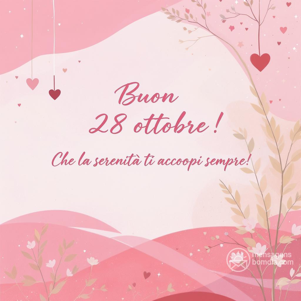 Buona  28 ottobre ! Che la serenità ti accompagni sempre.