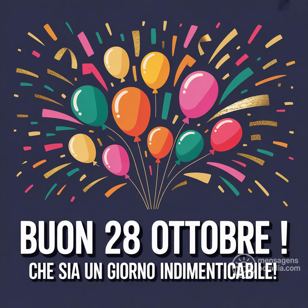 Buon  28 ottobre ! Che sia un giorno indimenticabile!