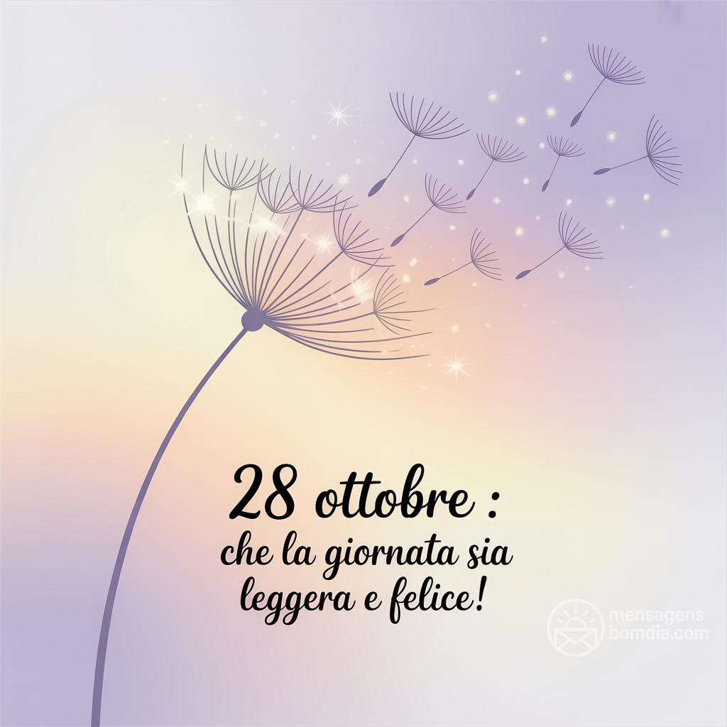 28 ottobre : che la giornata sia leggera e felice!