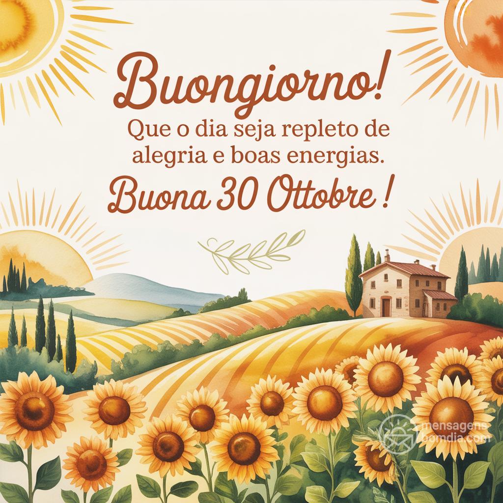 Buongiorno! Que o dia seja repleto de alegria e boas energias. Buona  30 Ottobre !
