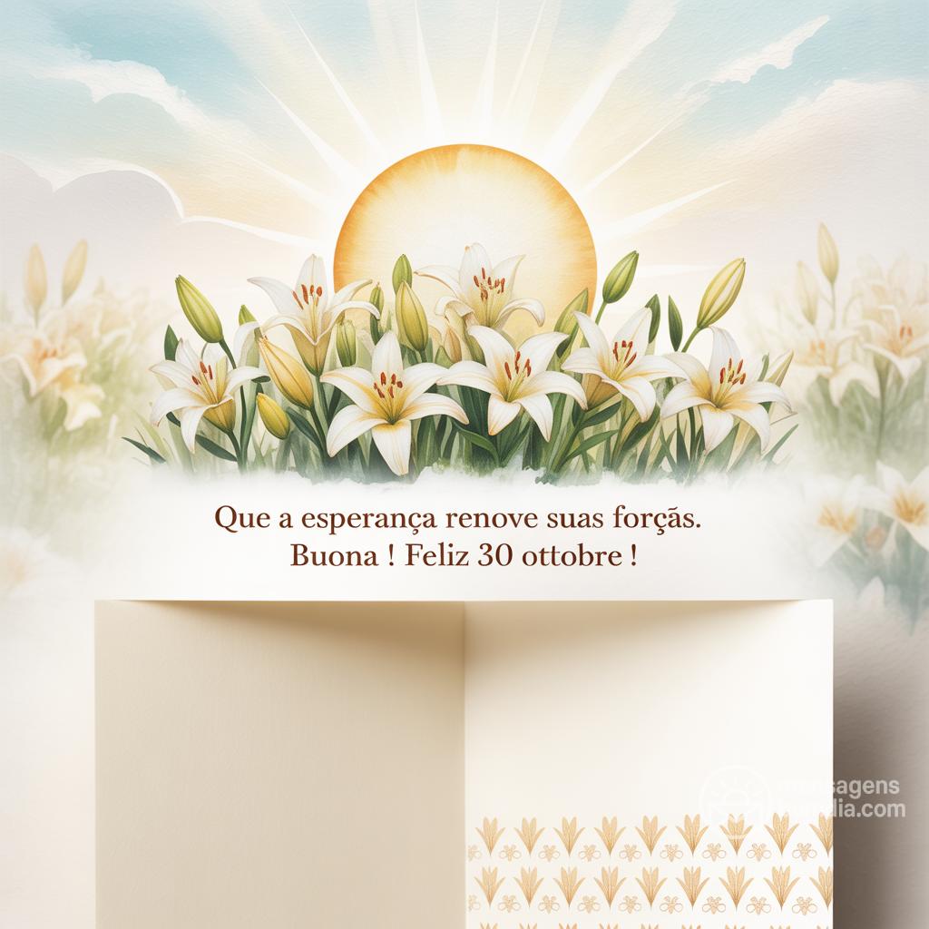 Que a esperança renove suas forças. Buona ! Feliz 30 Ottobre !