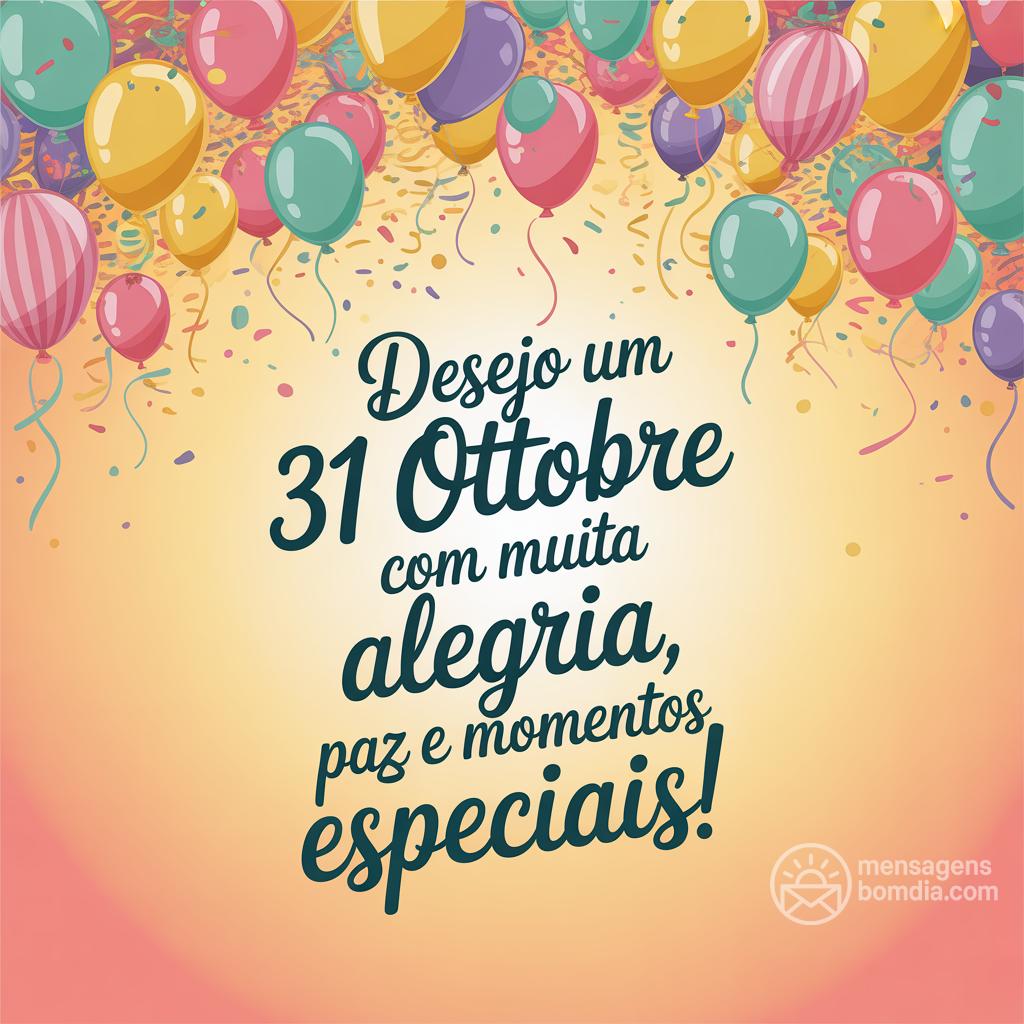 Desejo um  31 ottobre  com muita alegria, paz e momentos especiais!
