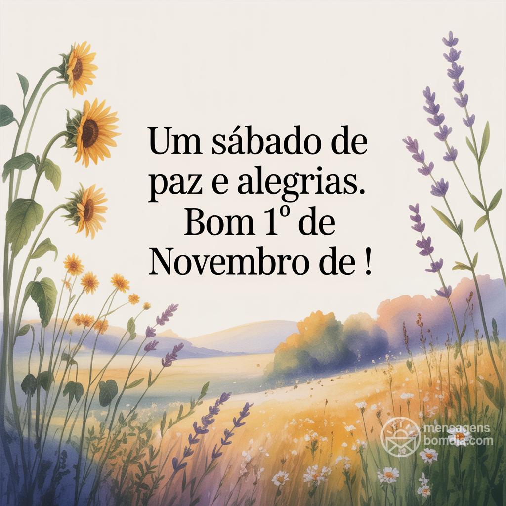 Um sábado de paz e alegrias. Bom 1º de novembro de !